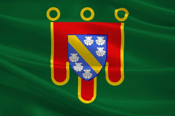 Прапор Франції Канталь у регіоні Овернь, департамент Пюї-Рона-Альпи — стокове фото