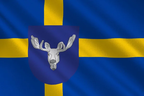 Flaga Ostersund w szwedzkim hrabstwie Jamtland — Zdjęcie stockowe