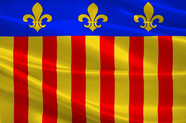 Flag of Millau in Aveyron of Occitanie is a Region in France — Stock Photo, Image