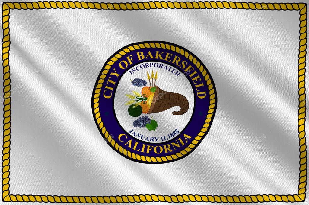 Flag of Bakersfield in Kern County, USA