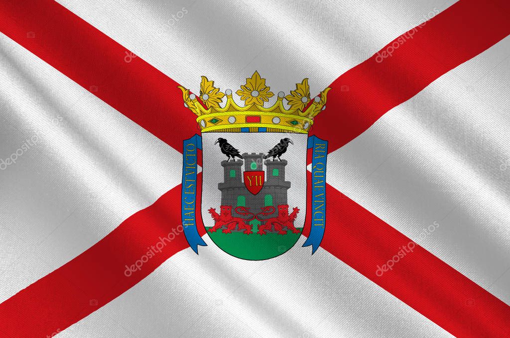 Flag of Vitoria-Gasteiz in Basque Country in Spain