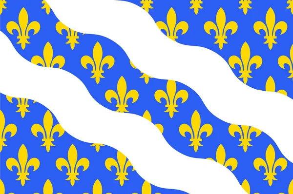 Σημαία των Yvelines στο Ιλ ντε Φρανς της Γαλλίας — Διανυσματικό Αρχείο