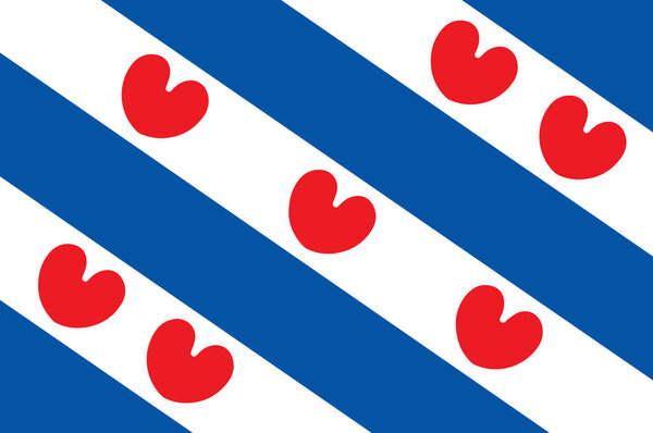 Flag of Friesland of Netherlands