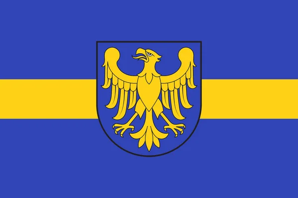 Bandera de Voivodato Silesiano en el sur de Polonia — Archivo Imágenes Vectoriales