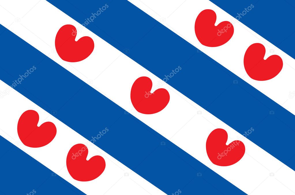 Flag of Friesland of Netherlands