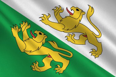 Flag of Thurgau in Canton of the Valais in Switzerland clipart