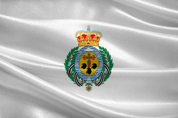 A Kanári-szigetek Santa Cruz de Tenerife zászlaja — Stock Fotó