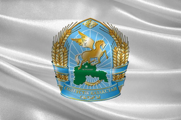 Bandiera della regione del Kazakistan settentrionale in Kazakistan — Foto Stock