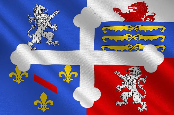 Флаг Аина в регионе Овернь-Рона-Альпы во Франции — стоковое фото