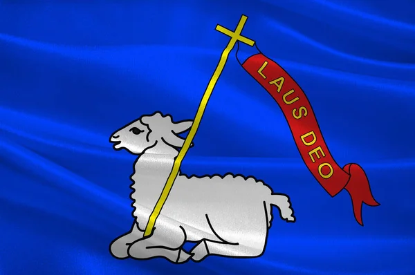 Cotes-darmor of Brittany, Fransa noktasında Lannion bayrağı — Stok fotoğraf