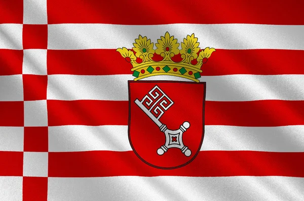 Flaga wolnego hanzeatyckiego miasta Brema w Niemczech — Zdjęcie stockowe