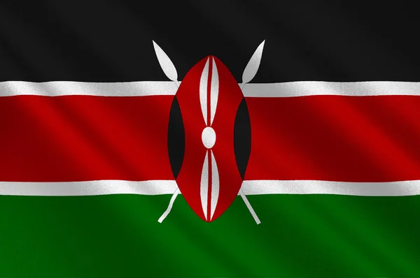 Bandiera della Repubblica del Kenya in Africa — Foto Stock