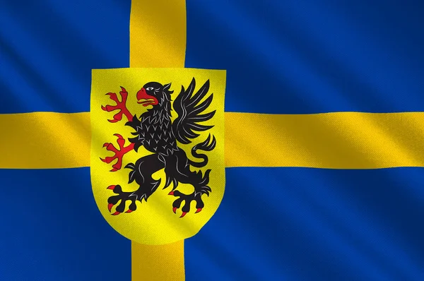 Flaga Sodermanland – historyczna prowincja Szwecji — Zdjęcie stockowe
