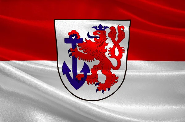 Duesseldorf-flagga i Nordrhein-Westfalen, Tyskland — Stockfoto