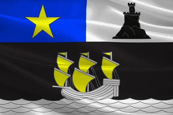 Bandera de Rochefort en Charente-Maritime of Nouvelle-Aquitaine es — Foto de Stock