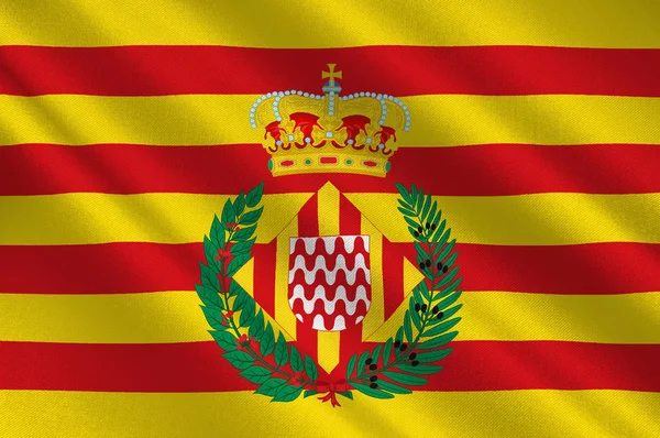 Gironas flagga är en stad i Spanien — Stockfoto