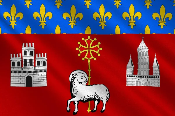 La Bandera de Toulouse en Haute-Garonne en Occitanie es una Región de Fr. — Foto de Stock