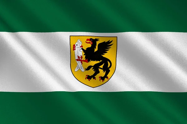 Flaga Szczecinek w województwie zachodniopomorskim w Polsce — Zdjęcie stockowe