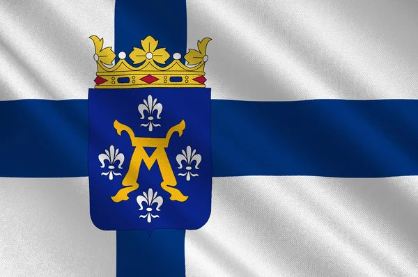 Flag Of Turku is a city in Western Finland Province — Stock Photo, Image