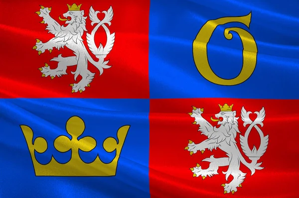 Vlag van de regio Hradec Kralove in Tsjechië — Stockfoto
