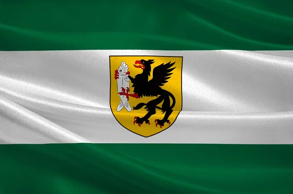 Szczecinek-Nyugat-Pomerániai Vajdaság, Lengyelország zászlaja — Stock Fotó