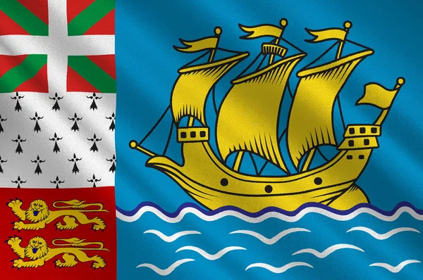 Flag of Saint Pierre and Miquelon, France — Stock Photo, Image