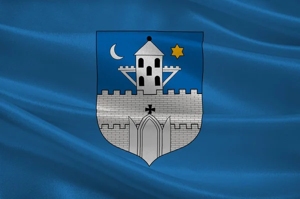 Bandiera di Szombathely nella contea di Vas in Ungheria — Foto Stock