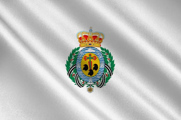 Flagge von Santa Cruz de Teneriffa von den Kanarischen Inseln — Stockfoto