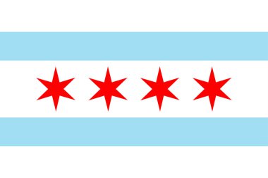 Flag of Chicago in Illinois, United States clipart