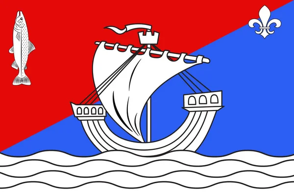 Vlag van Boulogne-Billancourt in Hauts-de-Seine, Frankrijk — Stockvector