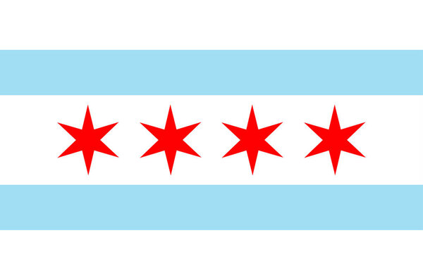 Flag of Chicago in Illinois, United States