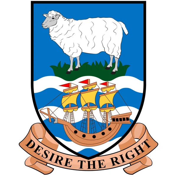 Escudo de armas de las Islas Malvinas — Vector de stock