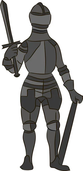 Caballero Medieval Con Armadura Hierro Imagen Vectorial — Vector de stock