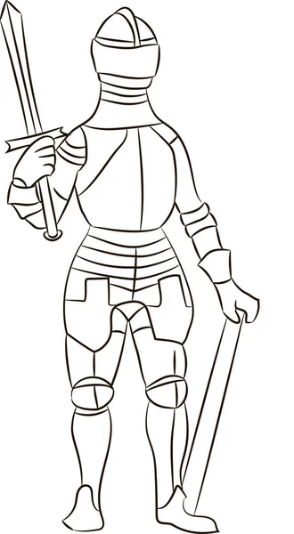 Средневековый рыцарь в железных доспехах — стоковый вектор