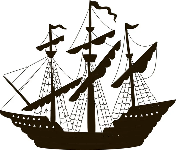 Διανυσματική απεικόνιση ενός ιστιοπλοϊκού πλοίου — Διανυσματικό Αρχείο