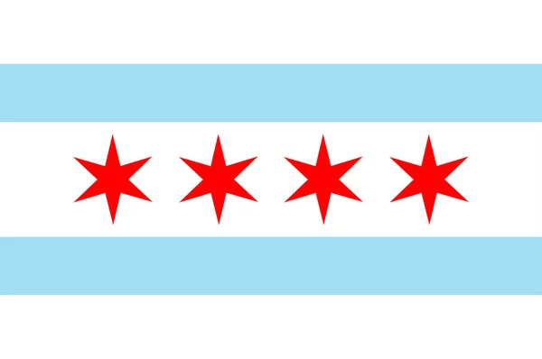 Flag of Chicago in Illinois, United States — Stock Vector