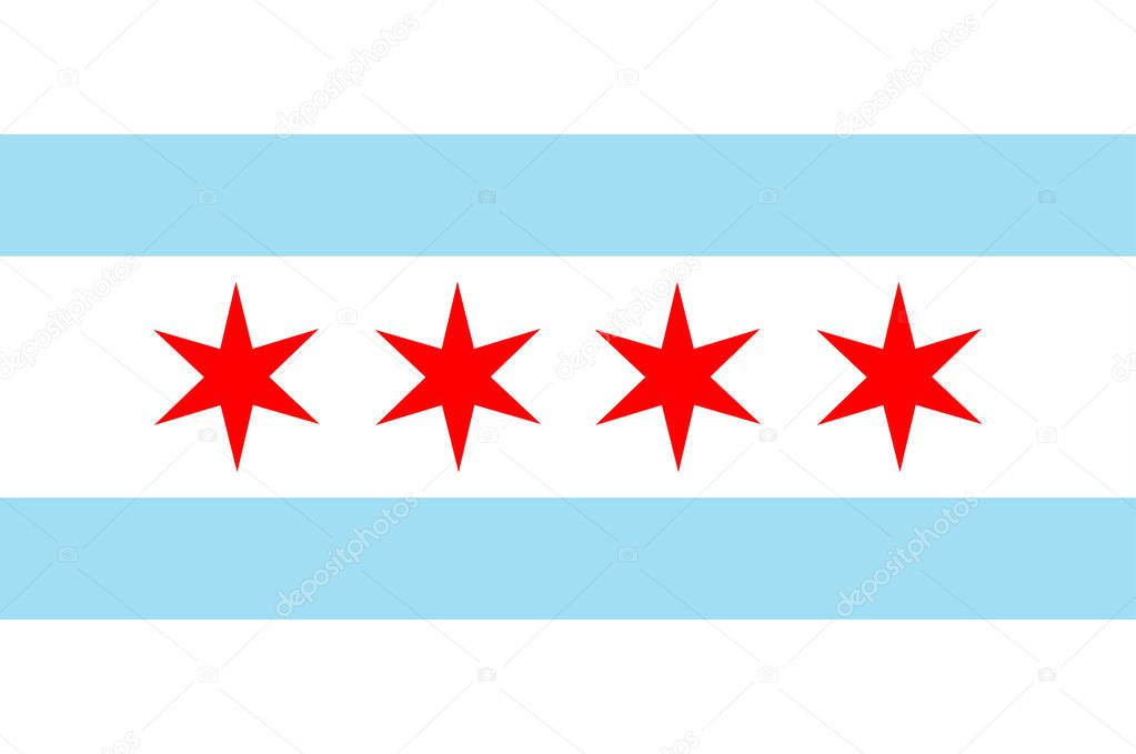 Flag of Chicago in Illinois, United States