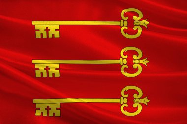 Vaucluse bölgesindeki Avignon bayrağı Fransa 'nın bir bölümümüz