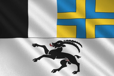 Isviçre 'deki Grisons Cumhuriyeti ve Kantonu bayrağı
