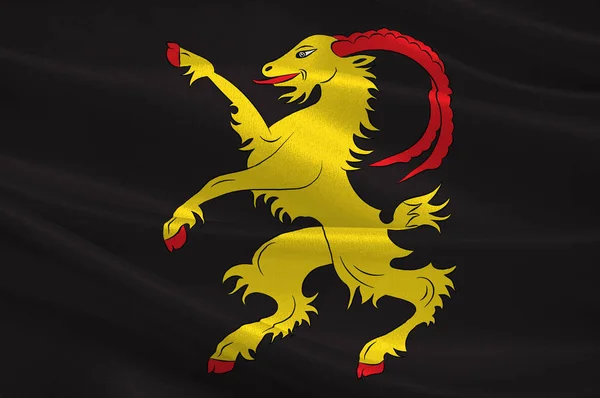 Vlag van Halsingland is een historische provincie in het midden van Zweden — Stockfoto