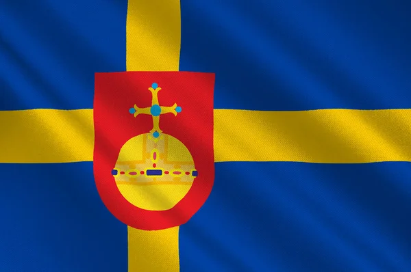 Flaga hrabstwa Uppsala (Szwecja) — Zdjęcie stockowe