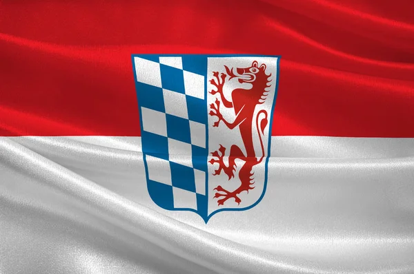 Flaga miasta Dolna Bawaria w Bawarii, Niemcy — Zdjęcie stockowe
