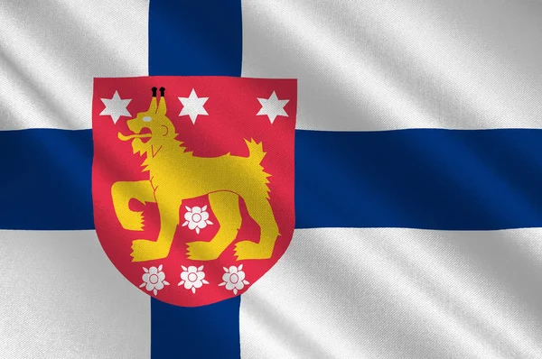 Flaga Tavastia właściwego regionu w Finlandii — Zdjęcie stockowe