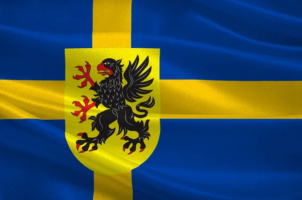 Flaga Sodermanland – historyczna prowincja Szwecji — Zdjęcie stockowe