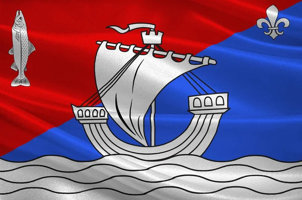 Vlag van Boulogne-Billancourt in Hauts-de-Seine, Frankrijk — Stockfoto