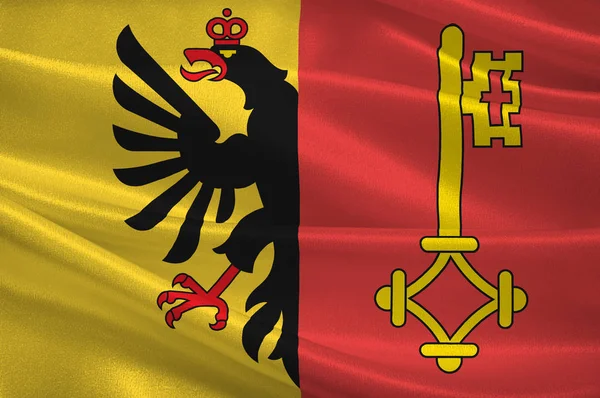 Republikens flagga och kantonen Genève i Schweiz — Stockfoto