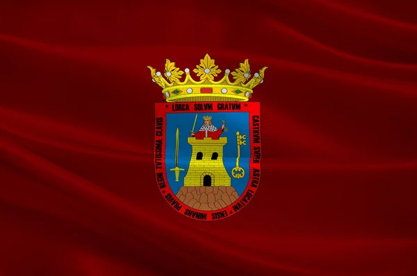 Vlag van Lorca in de regio Murcia in Spanje — Stockfoto
