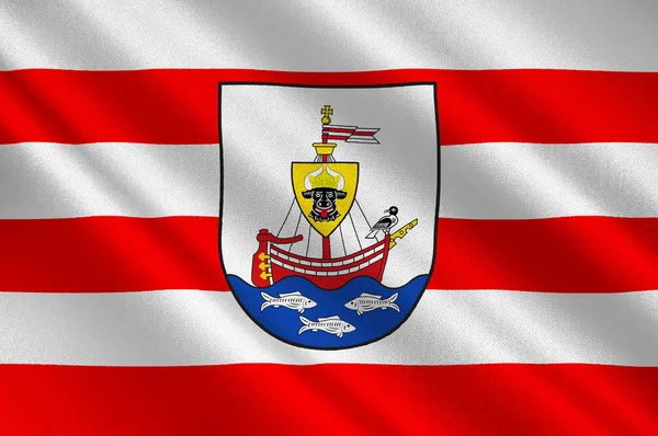 Bandeira de Wismar em Mecklemburgo-Pomerânia Ocidental, Alemania — Fotografia de Stock