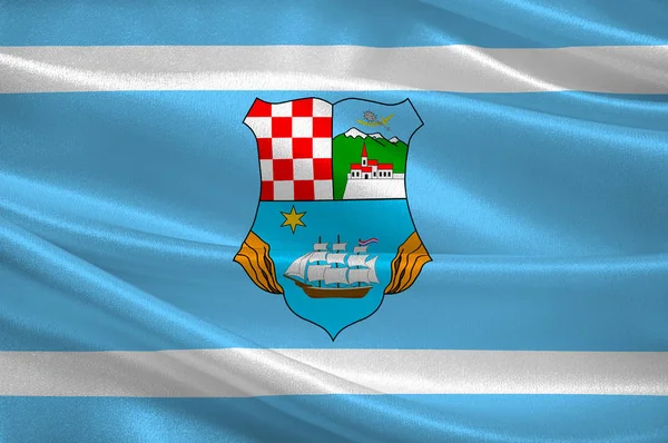 Primorje-Gorski kotars flagga i Kroatien — Stockfoto