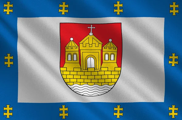 Vlajka Klaipeda v Litvě — Stock fotografie